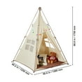 thumbnail image 5 of KFFKFF Kids Play Tent Teepee Tent for Kids Foldable Toddler Tent with Mat and Bag, 5 of 9