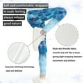 thumbnail image 5 of COEQINE Mermaid Scales Blue Gold Girls' Yoga Legging High Waist Sport Pants Buttery Soft Stretch Running Leggings, for 4-5 Years Kids Girls, 5 of 7