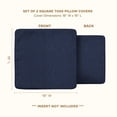 thumbnail image 3 of Honeycomb Textured Solid Indigo Blue Square Toss Pillow Slipcover (2-Pack), 3 of 8