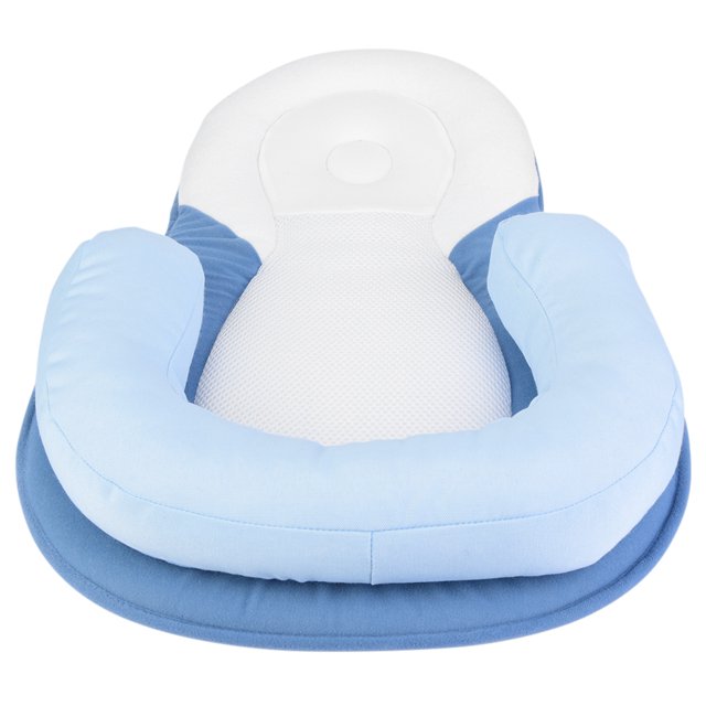 Almohada de algodón para bebé recién nacido, cojín antivuelco para posicionamiento del sueño, para bebés de 0 a 12 meses, color azul