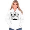 thumbnail image 3 of Original Hipster Mustache Blerd Zip Hoodie Sweatshirt Men Brisco Brands X, 3 of 4