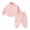 Pink, variant on 6M-5Y Toddler Boys Girls Cotton Outfits Long Sleeve Mock Neck Varsity Jacket Jogger Pants Two-piece Set Baseball Zipper Casual Loungewear Toddler Boys Girls Clothes