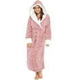 thumbnail image 1 of Peignoir en Sherpa pour Femmes Peignoir Doux à Capuche Moelleux, 1 of 3