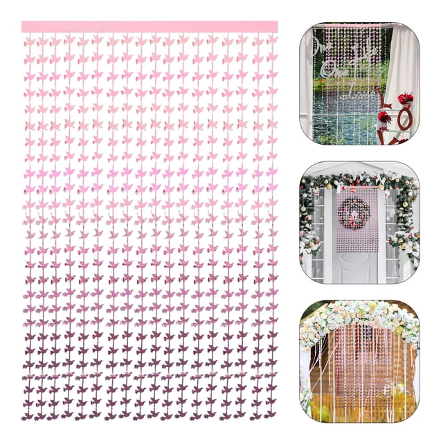 BRIGHTFUFU 1Pcs Rideau à Franges Rose pour Baby Showers Rideaux de Porte 78.7x39.4 Po