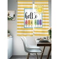 thumbnail image 4 of Yellow Striped Sheer Curtains 72 Inch Length 2 Panels Set Window Treatments, Farmhouse Stripes Modern Abstract Art Rod Pocket Semi Curtains for Living Room/Bedroom/Kitchen Décor, 104"W x 72"L, 4 of 7