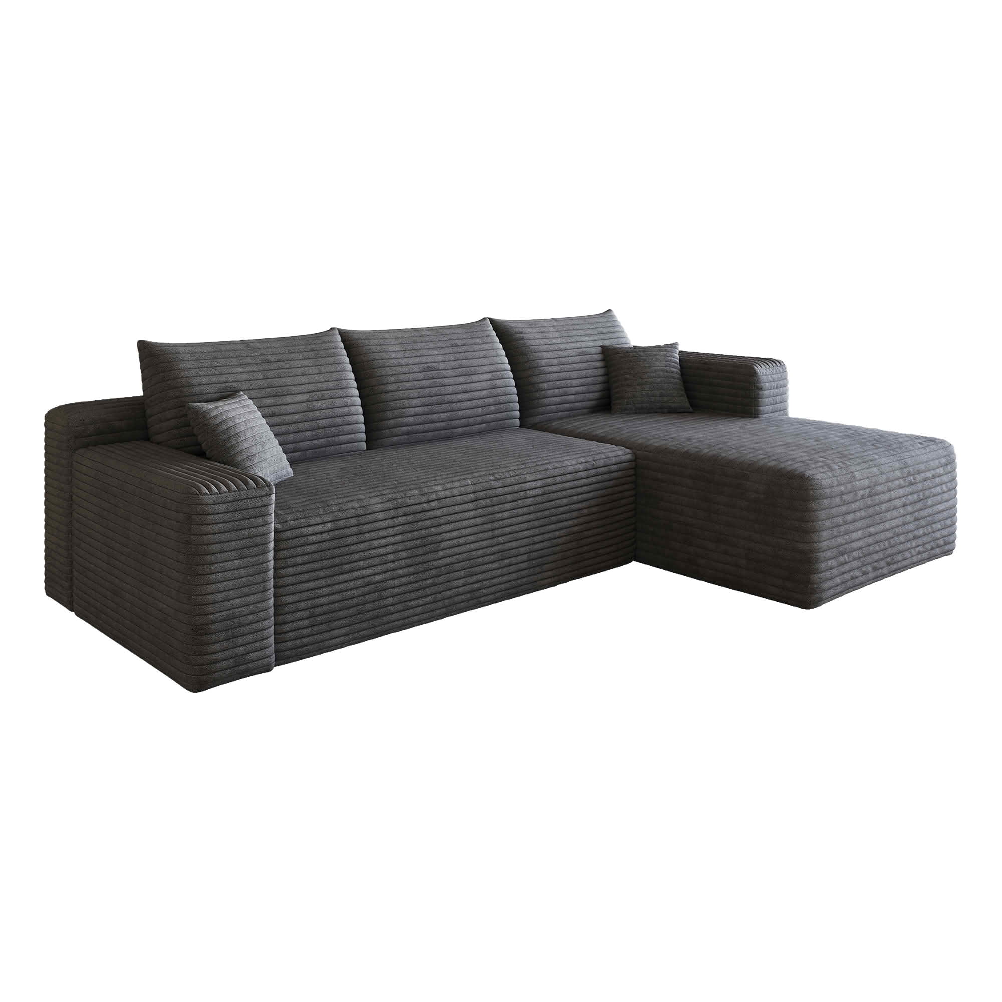 MAYEERTY 95 Inch L‑Shaped Cloud Sectional Sofa, Modern Minimalist Deep‑Seat Corner Couch, Plush Corduroy Upholstered Reversible Sofa, No‑Assembly Required for Living Room Bedroom Apartment