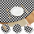 thumbnail image 4 of Black White Small Checkered Pattern Round Fitted Tablecloth with Elastic Edge,Dining Table Cover Waterproof,Outdoor Round Tablecloth for Camping,Dining,Indoor and Outdoor, 4 of 7