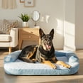 thumbnail image 2 of Vibrant Life Extra Large Round Corner Sofa Style Dog Bed, Blue, 35" x 48", 2 of 7