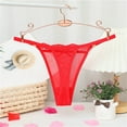 thumbnail image 3 of Aayomet Culotte Femme Taille Basse Ultra Fine Transparente en Maille (Rouge, m), 3 of 4