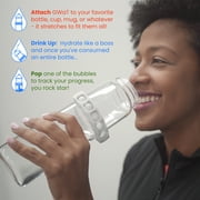 GWaT Hydration Tracker for Water Bottles, 2-Pack – Helps You Drink More Water Easily (Grey Skies)