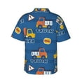 thumbnail image 3 of Uemuo Construction Vehicles Printed Regular Fit Short Sleeve Casual Hawaiian Shirt for Men,Aloha shirt,Tropical shirt,Floral print shirt,Vacation Beach shirt-Medium, 3 of 9