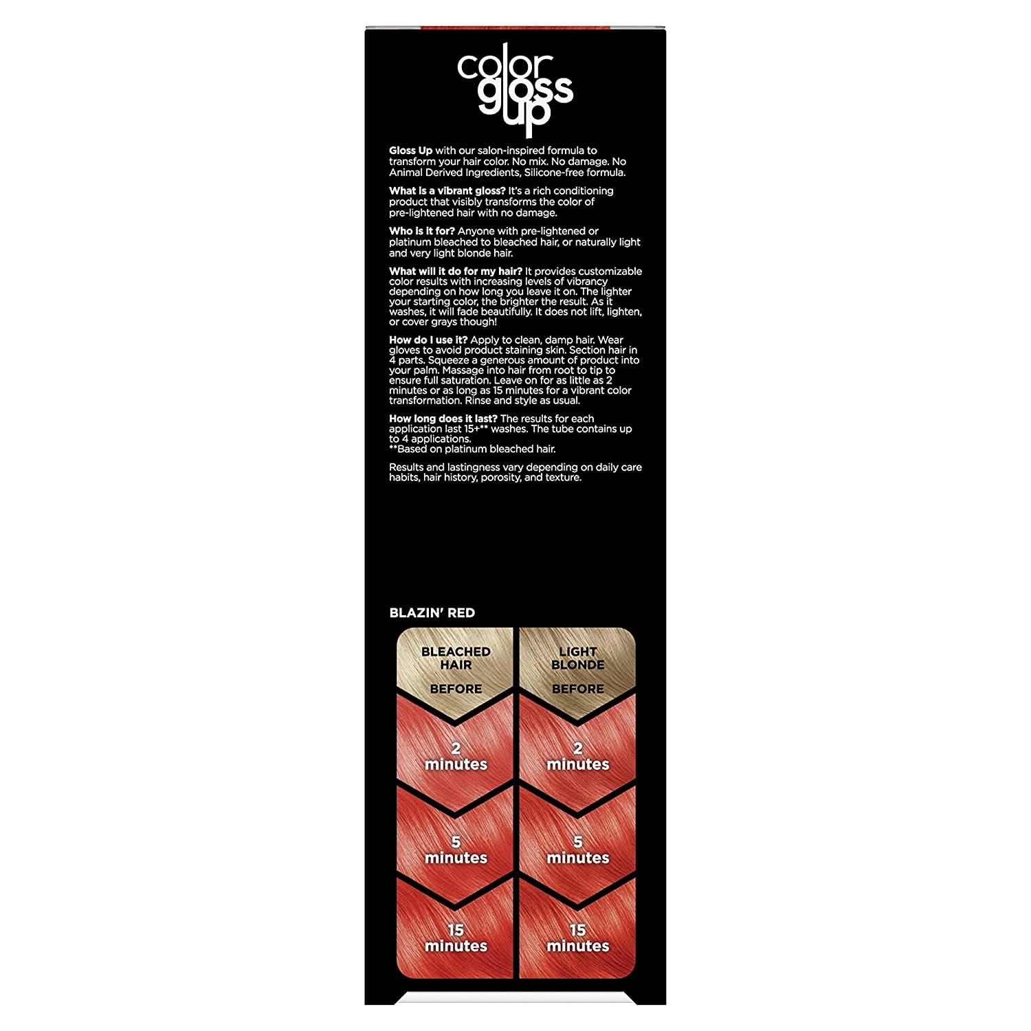 Clairol Color Gloss Up Semi Permanent Toning Color Hair Dye, Blazing Red, 4.3 oz
