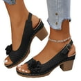 thumbnail image 5 of Orthopedic Wedge Sandals Women Arch Support Flower Design Leather Open Toe, 5 of 9