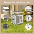 thumbnail image 3 of Gowoodhut Two Story Cat House Outdoor Weatherproof, Wooden Outside Feral Cat Shelter with Large Balcony, Escape Doors, Easy Installation, 3 of 7