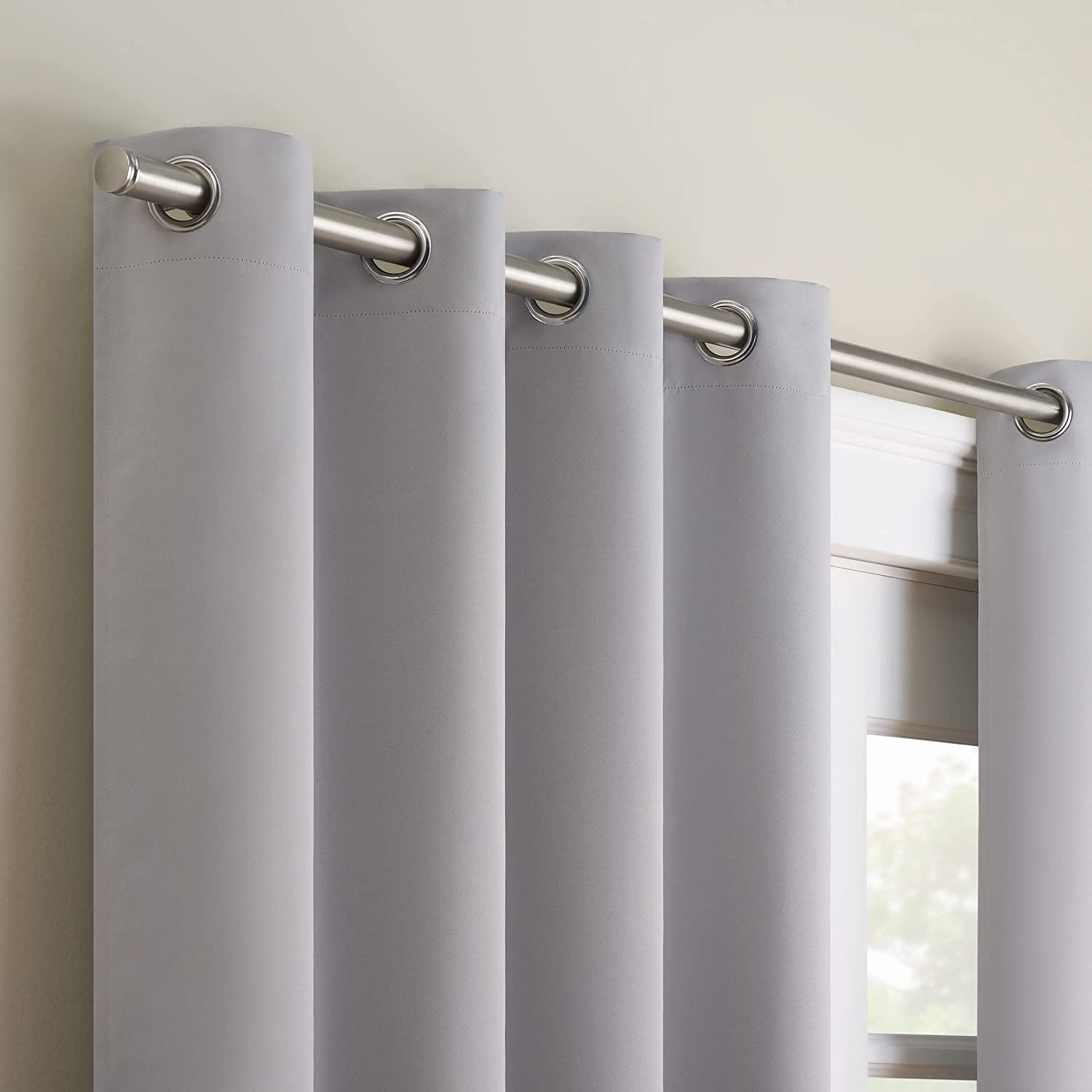 ECLIPSE Bradford Waterproof Blackout Thermal Insulated Grommet Outdoor Curtain for Patio or Porch (1 Panel), 52 in x 84 in, Grey