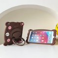 thumbnail image 5 of ELEHOLD for iPad mini 7 (A17 Pro)2024/6th Case,Cute Cartoon Soft Silicone Rotating Handle Stand Shock-Absorbent iPad Case with Pencil Holder and Shoulder Strap,Blush Bear, 5 of 7