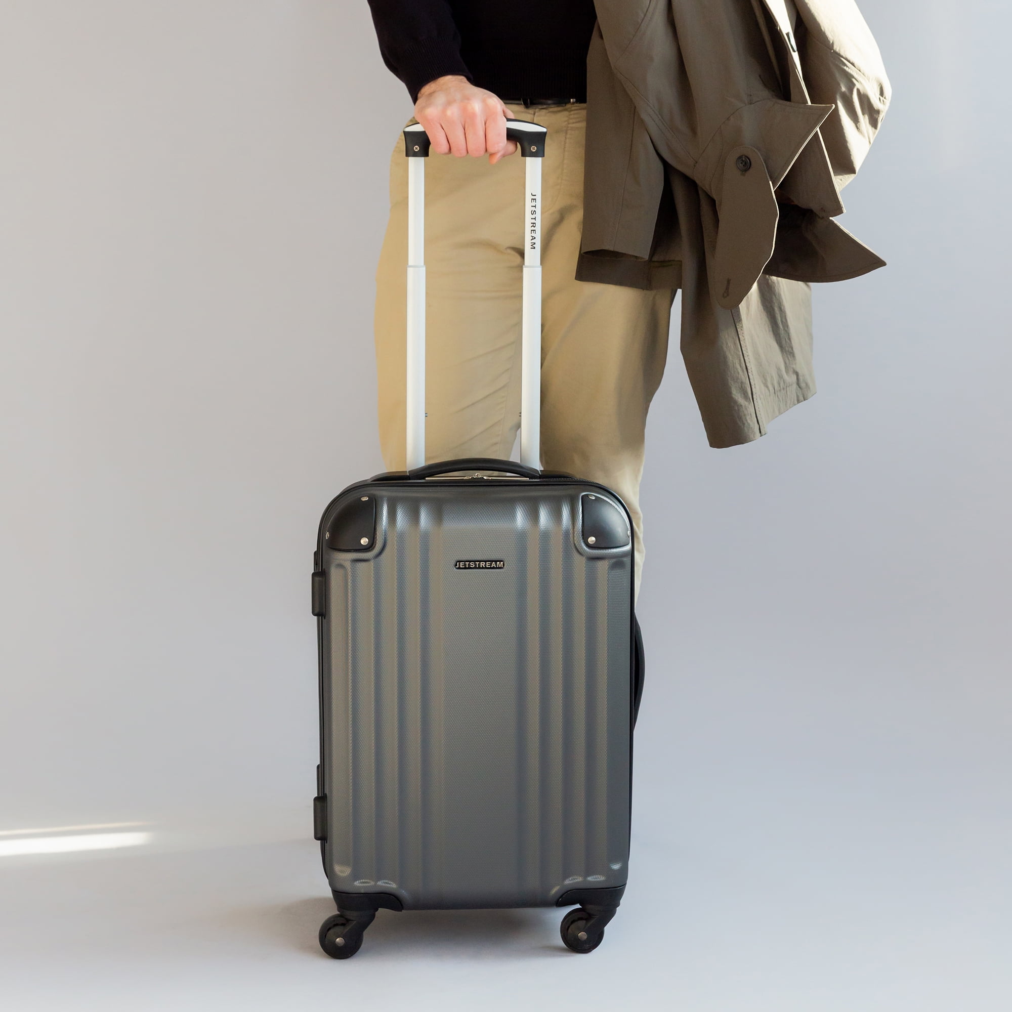 Jetstream 20-inch Hardside Rolling Spinner Carry-on Luggage, Charcoal