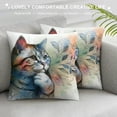 thumbnail image 3 of PHYHOO Yellow Vintage cat Throw Pillow Covers, Cute cat Pillowcase ,Cat , Cat Pillow Cover, Cat Mom for Women,, 3 of 5