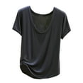 thumbnail image 1 of DPTALR Tops d'Été Décontractés Femmes Minces Manches Courtes Tops Femmes Solides Hauts Confortables pour les Femmes, 1 of 4