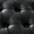 thumbnail image 6 of Amer Black Leather PU Ottoman - Oversized Button Tufted, Silver Nailhead Trim, Clear Acrylic Legs, 6 of 7