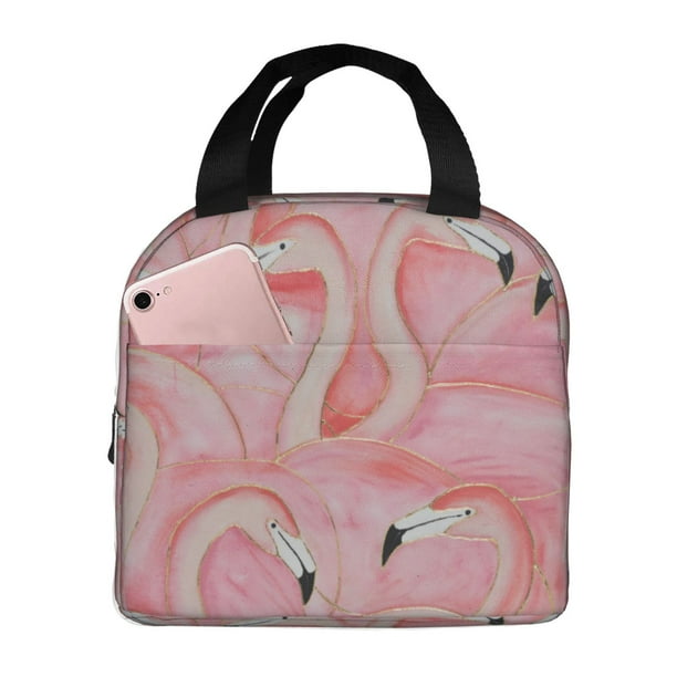 Easygdp Flamingos Bolsa Térmica Premium - Tela Oxford Impermeable, Gran Capacidad, Bolsillo Frontal, Unisex para Trabajo, Escuela, Actividades al Aire Libre y Picnics