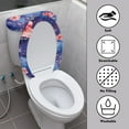 thumbnail image 3 of Yuyamidu Sea Turtle Toilet Seat Cover Set for Bathroom Flower Polyester Toilet Lid Protector Comfortable Toilet Tank Cover Fit Most Round and Elongated Toilet, Purple, 3 of 7