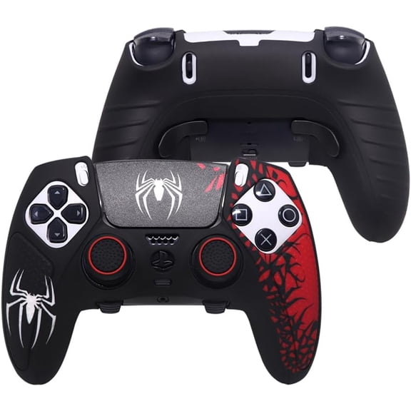 Anti-Slip Silicone Skin for Playstation 5 PS5 Edge Wireless Controller Protective Cover Case & Touch Pad Sticker Thumb Grip Caps for DualSense Edge Controller
