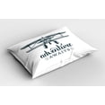 thumbnail image 2 of Ambesonne Saying Pillow Sham 2 Pack, Freedom Adventure Message, 30"x20", Dark Petrol Blue White, 2 of 3