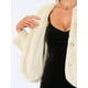 thumbnail image 5 of CHAQUETA DE PIEL SINTÉTICA INSPIRADA CHIC 2024 para Mujeres, Manga Larga, Con Bolsillos, Botón de Perla, Cárdigan Corto Esponjoso, Ropa Exterior XL Beige, 5 of 5