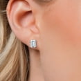 thumbnail image 3 of Gem Stone King 14K White Gold White Zirconia Stud Basket Setting Earrings for Women Men | 8.04 Cttw | Gemstone Birthstone | Octagon 9X7MM | Double Notch | Gold Earrings for Women Men, 3 of 6