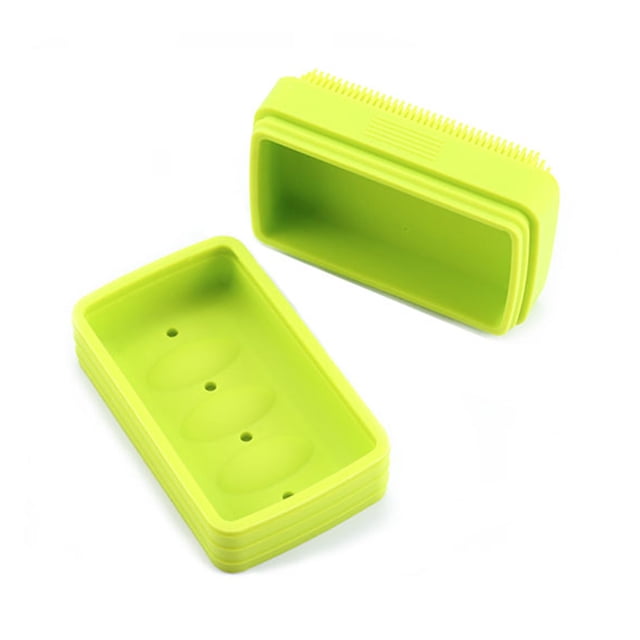 unbranded Caja Para Jabón De Silicona Impermeable Color Verde Con Antideslizante Para Y Uso Doméstico