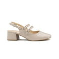 thumbnail image 4 of Zapatilla Tacon Bajo Formal Elegante Oficina Charol Beige marron 24.5, 4 of 7