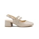 thumbnail image 4 of Zapatilla Tacon Bajo Formal Elegante Oficina Charol Beige marron 22.5, 4 of 7
