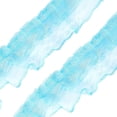 thumbnail image 1 of 20 yardas de cinta de encaje de organza azul plisada de 2 capas, tela de gasa de malla fruncida, apliques de encaje, ribete de tul, 1 of 7