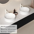 thumbnail image 4 of 60 Inch Floating Bathroom Vanity with Double Sink, Modern Bathroom Vanities with Ultra-Thin Marble Countertop and Ceramic Sink, Soft-Close Design, Natural Solid Wood Cabinet, Pre-Assembled, Black, 4 of 6