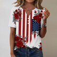 thumbnail image 2 of MEICHEN Womens Tops Summer Graphic Tees Short Sleeve Patriotic Blouse Usa 250th Anniversary T Shirt V Neck Shirt, 2 of 6