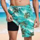 thumbnail image 2 of Pantalones Cortos Casuales para Hombre Imprimir con Bolsillos Pantalones de Playa de Cintura Elástica, Pantalones Cortos de Cintura Elástica para Hombre, 2 of 9