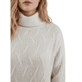 thumbnail image 2 of Yemak Women's Loose Fit Turtleneck Long Sleeve Sweater Dress Ivory-L-BD, 2 of 4