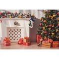 thumbnail image 2 of EREHome Polyester Fabric 7x5ft Christmas Photography Backdrop Tree Interior Decorations Gift Box Stocking Pine Branch Balls Fireplace Scene Photo Background Children Baby Adults Portraits Backdrop, 2 of 2