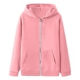 thumbnail image 6 of Women's Zip Up Y2K Hoodies 2026 Spring Casual Long Sleeve Sweatshirts Fall Winter Track Jackets with Pockets Pink 3XL, 6 of 7