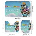 thumbnail image 3 of Fuera del nido-theme 4-Piece Shower Curtain Set with Rugs, Waterproof Bathroom Decor Set Includes Bath Mat, U-Shaped Rug, Toilet Lid Cover and Curtain with Hooks, 3 of 6