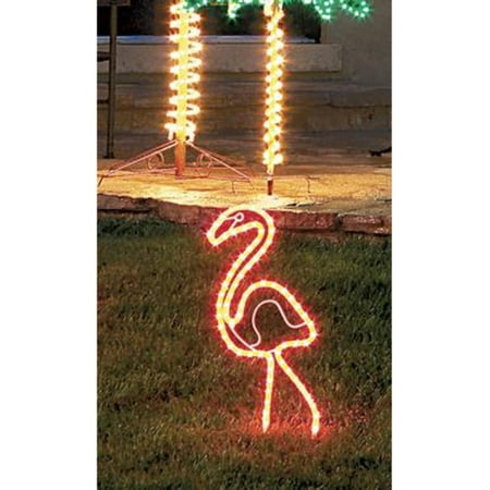 24" Tropical Lighted Pink Flamingo Rope Light Outdoor Yard Art