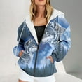 thumbnail image 2 of Shadoumai Women's Zip Up Graphic Print Hoodie Casual Loose Fit Pullover Jacket With Front Pockets For Everyday Comfort And Stylish Wear, 2 of 5