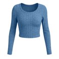 thumbnail image 7 of yillto Women Crop Sweaters Tops Ribbed Knit Lightweight Long Sleeve Soft Comfy Plain Tops Clothes, 7 of 7