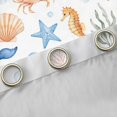 thumbnail image 4 of Manfei Cartoon Sealife Kitchen Curtains, Ocean Seashell Coral Black Out Curtains Pack of 2 (42x63 Each), White Orange, 4 of 6
