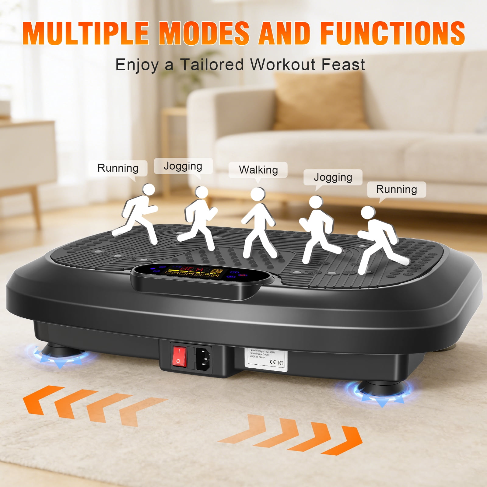 RICAN Vibration Plate Exercise Machine, Whole Body Shake Plate Exercise Machine with 5 Resistance Bands for Lymphatic Drainage & Wellness and Fitness,Black