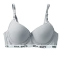 thumbnail image 3 of Uobin Women Wireless Seamless Push Up Bra, Adjustable Thin Straps Cotton Comfort Brassiere, Letter Elastic Underband Daily Lingerie, 3 of 3