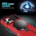 thumbnail image 5 of Case for iPhone 16 Pro Max 6.9" [Sliding Cover for Camera Protection] [Compatible with MagSafe] Shockproof Multifunctional Shell Case with Hidden Kickstand/Phone Ring Holder,Red,For iPhone 16 Pro Max, 5 of 10