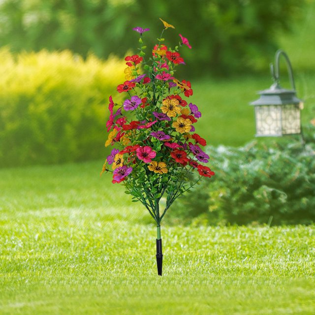 Paquetes de flores artificiales de eucalipto violeta artificial para primavera y verano, vegetación artificial realista para exteriores, macetas,
