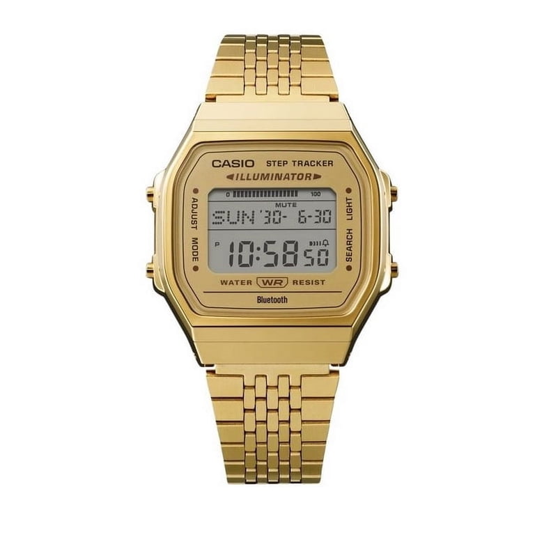 Casio Vintage Digital Smartphone Link Gold Tone Stainless Steel 